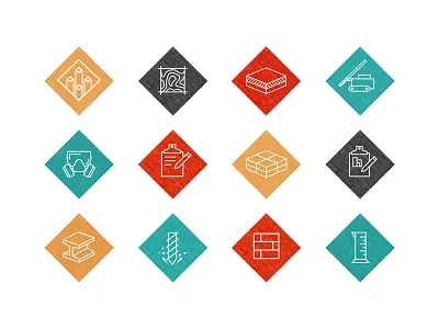 Hillis-Carnes Icons construction diamond drilling geography icons illustration inspection isometric primary colors vitamin