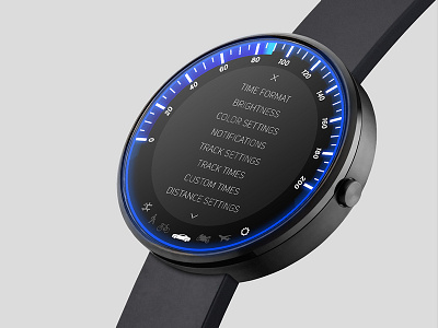 Speedometer App Settings Menu app app design design menu menus settings travel ui ui design ux ux design watch