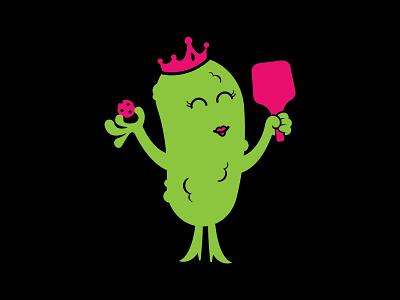 Pickleball Princess cartoon character design fun illustration