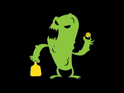 Pickleball Beast cartoon character design fun illustration