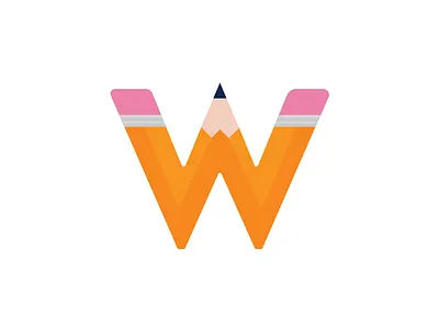 Just a W alphabet design graphic icon identity illustration logo pencil school typography vector w