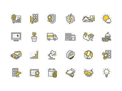 Solar Iconography brand branding eco electricity energy icon iconography power set solar symbol web