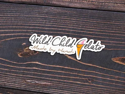 Gelato Branding brand child cone gelato handmade ice cream illustration logo sticker typography wild