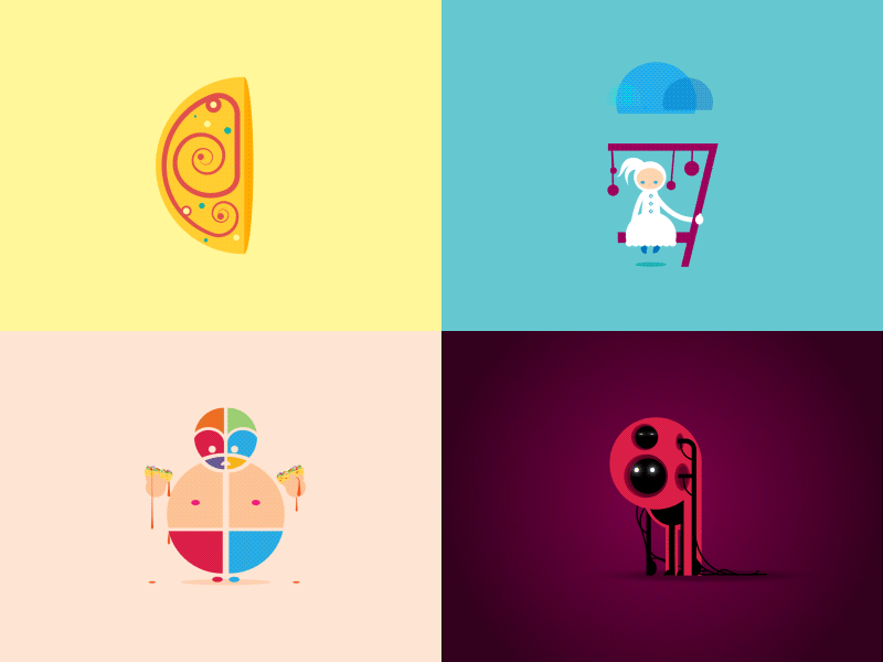 36 Days of Type - Animations 6-9 2d 36 days of type after animation character effects gif illustration lettering typography vector