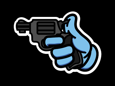 Gun bandals gun hand stroke vector