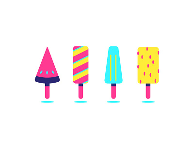 Face Of Summer bar fruit graphic design ice cream illustration popsicle retro stick vivid