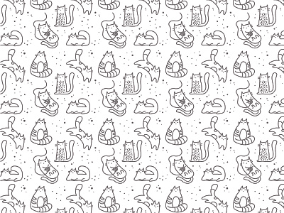 Cattern cats cute illustration pattern
