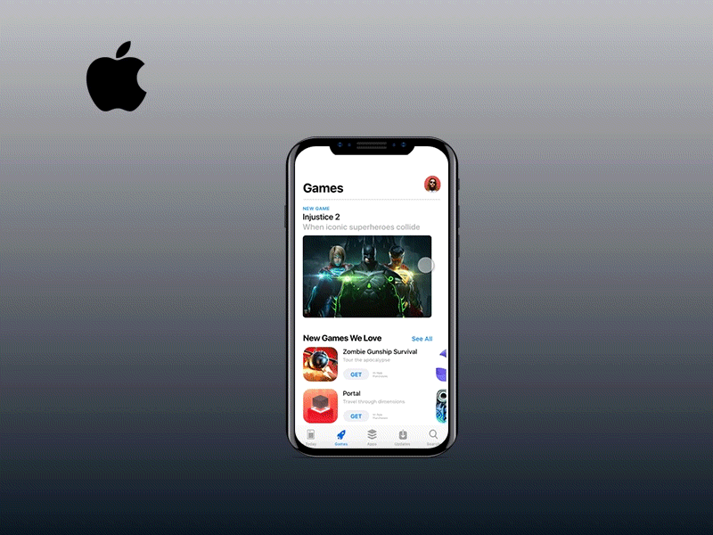 iPhone 8 - iOS 11 App Store Flow (Part 3) app store flinto flow interaction design ios iphone 8 motion new iphone product design sketch ui ux