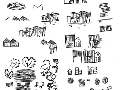 Recherches bordeaux brush fonds perdus identité visuelle picto pictogram