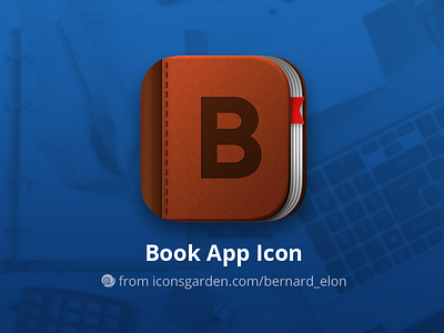 Free PSD Book app icon book bookmark brown guide iconsgarden information leather letter read reader reading ribbon