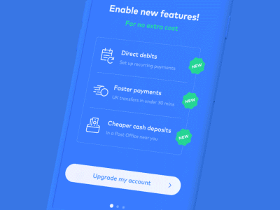 Monese account upgrades after effects banking c4d features fintech london monese motion ui uk upgrade