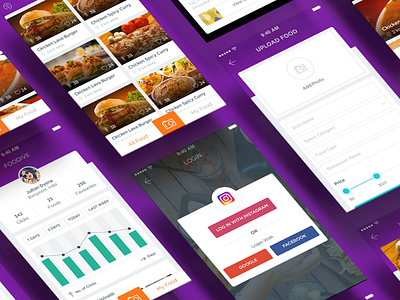 Foodive - Instagram For Food app clean concept design food food app product typography ui ux