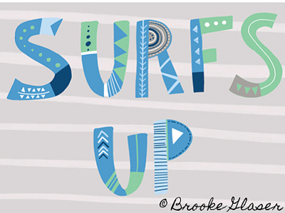 Surfs Up art childrens book childrens illustration hand lettering illustration kids clothes lettering surf