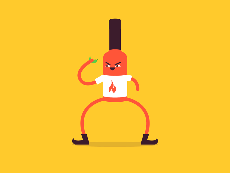 Hot Sauce Bro 2d character design flat gif guy hot illustration loop photoshop sauce simple