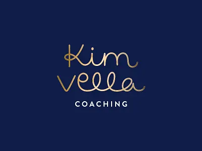 Work in progress - logo concept #1 brand branding coaching gold hand lettered logo logo design loopy navy blue visual identity