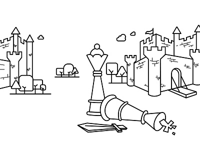 Vidhitsaa defeated king concept icon flat line drawing minimal vidhitsaa