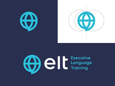 Elt / logo design branding business chat chat bubble coaching conversation discipline employee exercise globe guidance language logo practice school speech talk training translate world