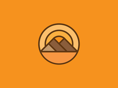 Desert Sunset badge desert hot mountains sand sun sunset thick thicklines