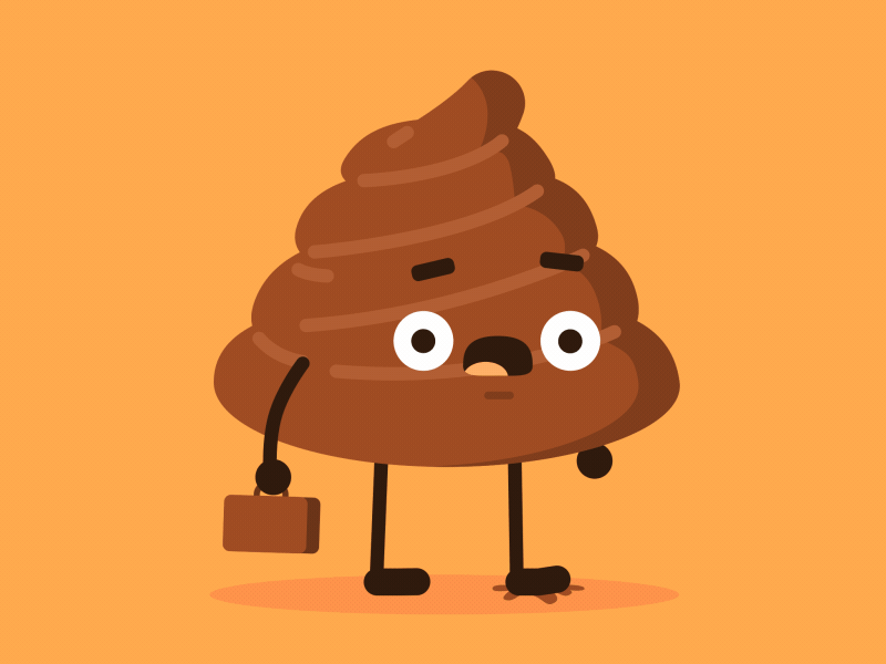 Stepped in it animated gif cartoon flat gif loop poop vector