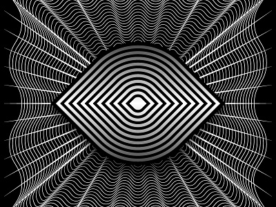 Day84- 'All-Seeing' 100days black and white blend tool lines opart shapes vector