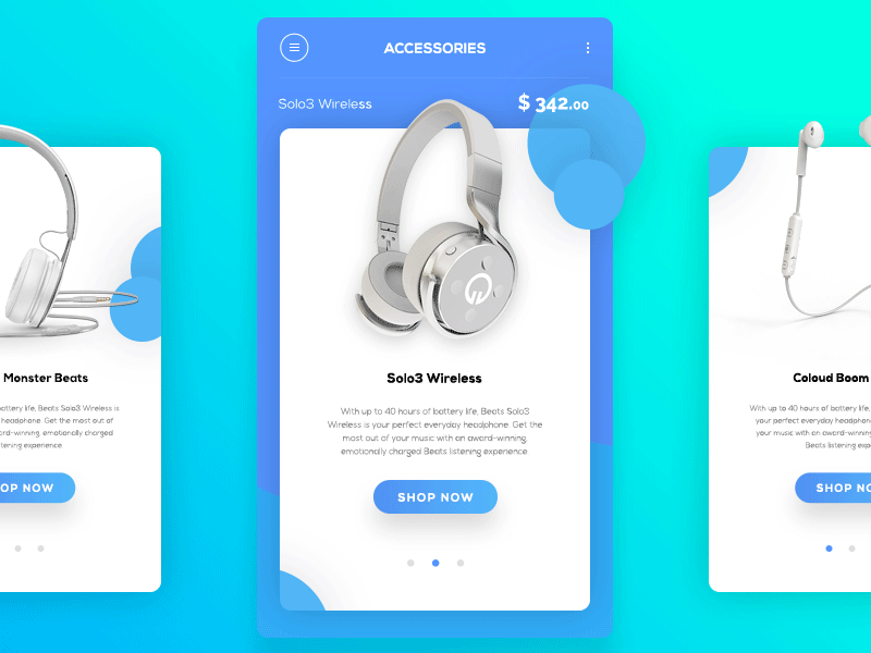 Accessories animation app colors gif headphones interface mobile motion shop ui