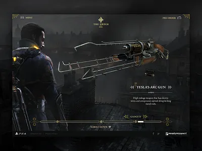 The Order 1886 debut game landing page navigation playstation ps4 the order 1886 ui web website
