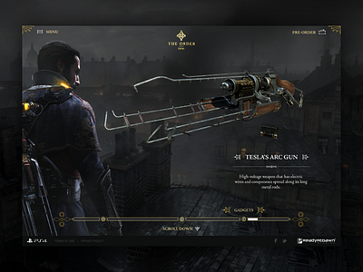 The Order 1886 debut game landing page navigation playstation ps4 the order 1886 ui web website