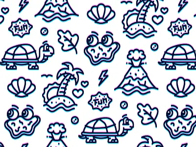 Tropical Paradise icon iconography icons island modern outline pattern shell tropical turtle vector volcano