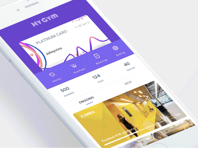Gym Planner Interaction animation app fitness gif gym ios johnyvino motion principle ui ux workout