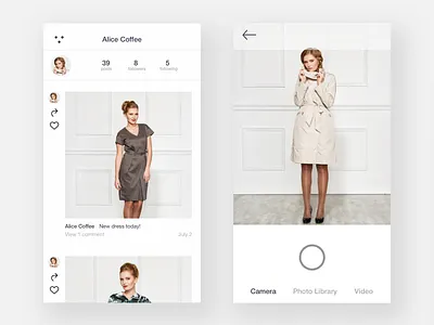 Fashion Social App Exploration camera fashion fashion social mobile mobile camera photo library social network ui ux