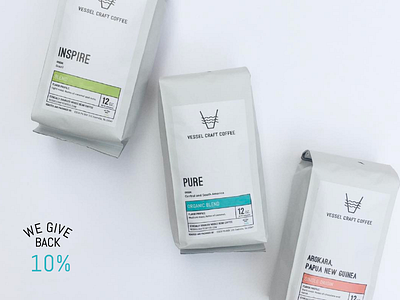 Vessel Coffee Bag Closeup bags coffee colorblock packaging