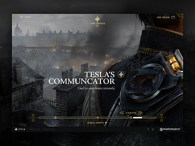 The Order 1886 debut game landing page navigation playstation ps4 the order 1886 ui web website