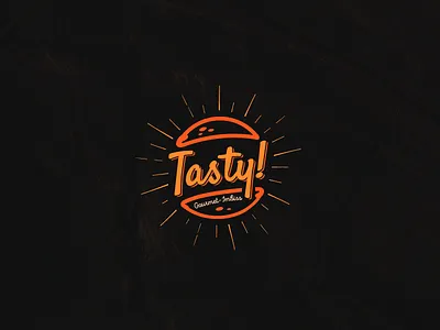 Tasty! burger logo nom tasty