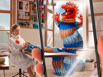 VTB24 insurance advert cartoon dino dinosaur dragon godzilla horror