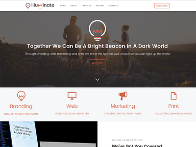 Illuminate Media Website branding responsive design ui ux web design