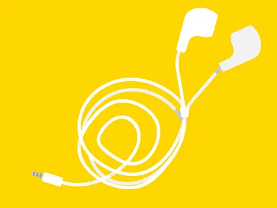 Messy headphones bag ear headphones iphone jack yellow