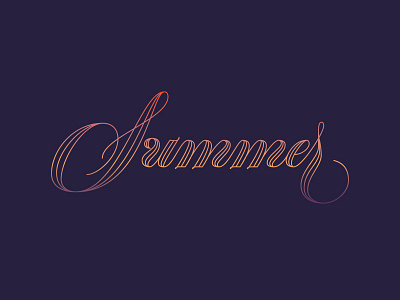 Summer lettering script stroke summer type typography vector