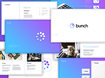 Bunch branding bunch growth identity logo simple unity