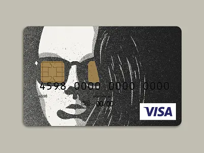 Stencil portrait—Credit Card Design pt. 2 bank card creative credit card credit card design credit card design idea face stencil fashion stencil stencil illustration stencil portrait street art sunglasses portrait woman stencil