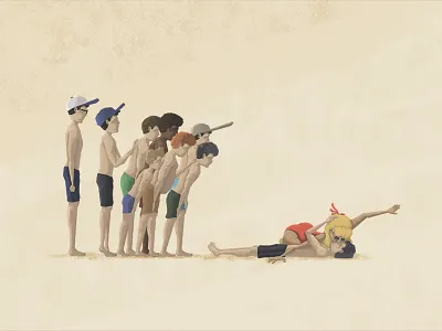 Squints, The Unsung Hero of Our Generation baseball hero illustration peffercorn pool sandlot squints summer unsung wendy