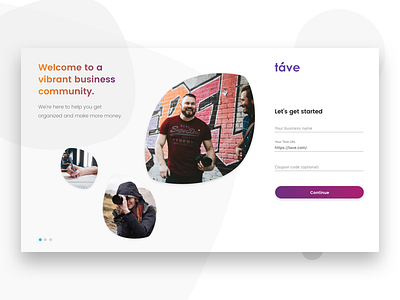 Táve Signup #dailyui001 colorful dailyui register sign up tave web