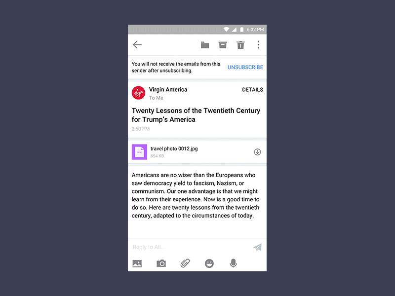 Unsubscribe android animation app email motion graphic smart unsubscribe