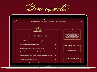 Daily UI #043 - Food/Drink Menu 043 classy daily ui drink food french menu restaurant