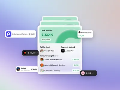 Split Payments cards dashboard finance fintech money ui