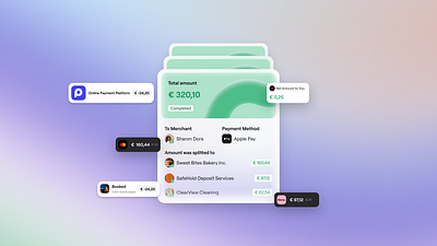 Split Payments cards dashboard finance fintech money ui