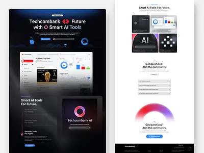 Banking Dashboard & Landing Page Design ai app bank dasboard landing page