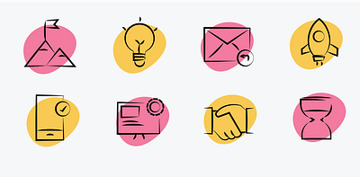 Illustration Exploration customizable elements graphic icons illustrations objects office icons pink premium illustrations ui unique work yellow