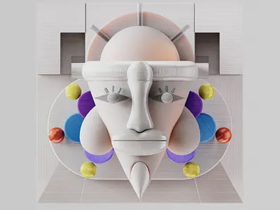 Abstract Face 3d c4d design graphic design illustration visual