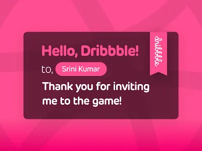 Hello Dribbble! art card design simple