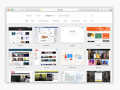 Daily UI #044 - Favorites 044 bookmarks daily ui favorites grey os x safari white